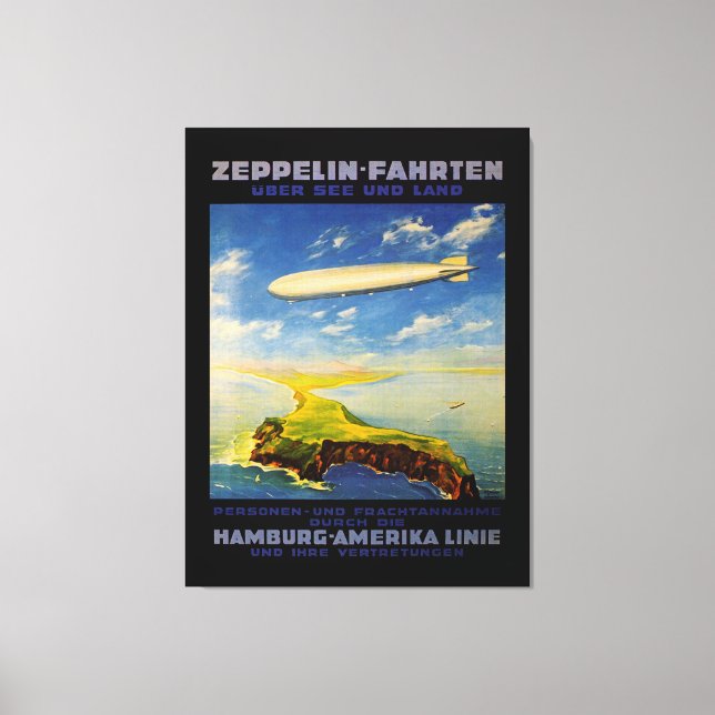 Toile Zeppelin Trips ~ Survol de la mer et de la terre - (Recto)