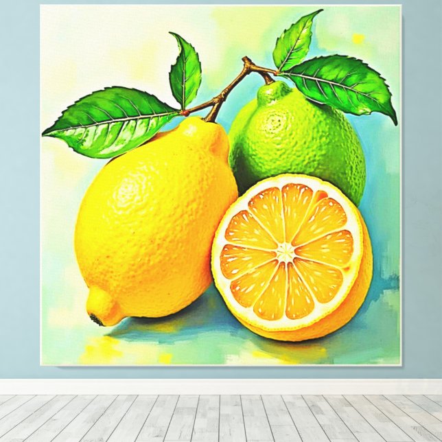 Toile Zesty Citrus Burst Sunshine Design (Insitu (Plancher de Bois))