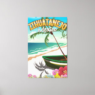 Toile Zihuatanejo affiche de voyage mexicaine