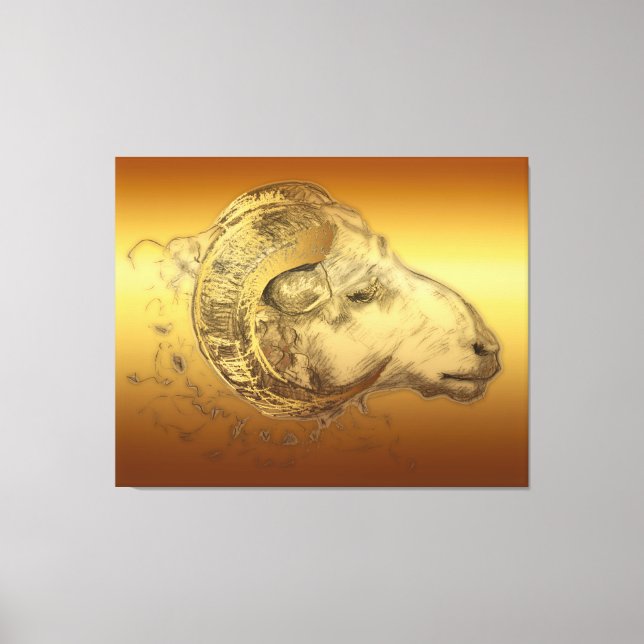 Toile Zodiac Chinois Golden Aries (Recto)
