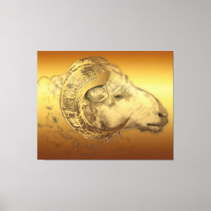 Toile Zodiac Chinois Golden Aries