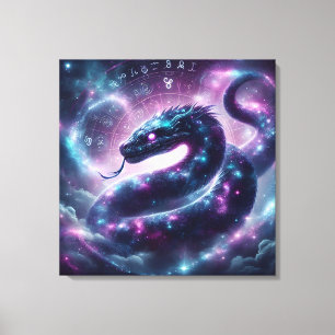 Toile Zodiaque Galaxie du Serpent Cosmique Astrologie
