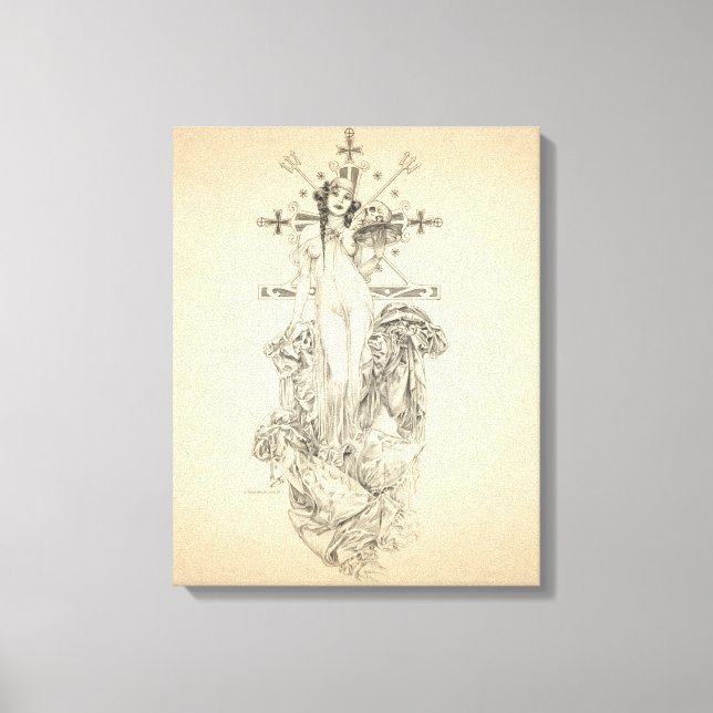 Toile Zombie Voodoo Priestess Art Nouveau (Recto)