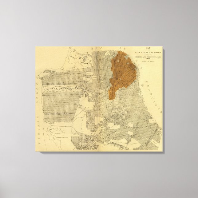 Toile Zone brûlée de San Francisco, 1906 (Recto)