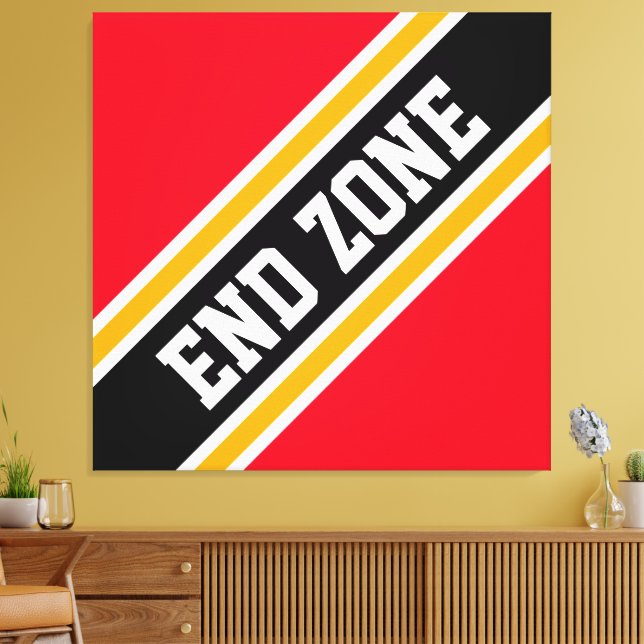 Toile ZONE FIN Bright Red Yellow Black Racing Stripes (Insitu(Salon))