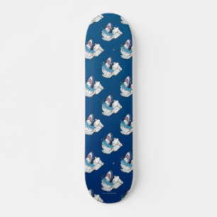 Toilet Shark Funny Blue Skateboard