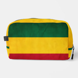 Toilette Couleurs jaune, vert et rouge sur trousse de toile