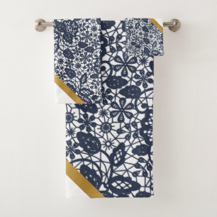 TOILETTE D'OR EN LACE BLANCHE DE LUXURY NAVY
