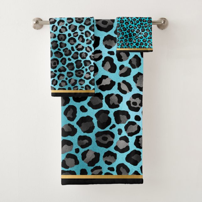 TOILETTE EN OR LEOPARD AQUA (En situation)