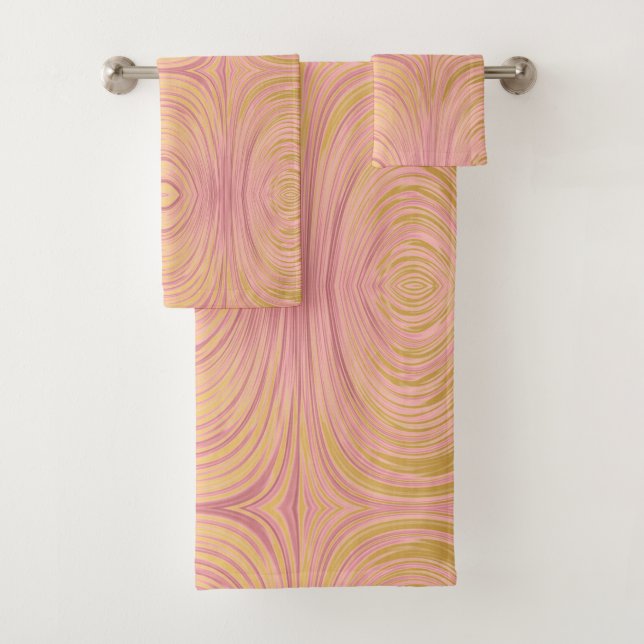 TOILETTE LUXE ROSE OR ABSTRAITE SALLE DE BAINS (En situation)