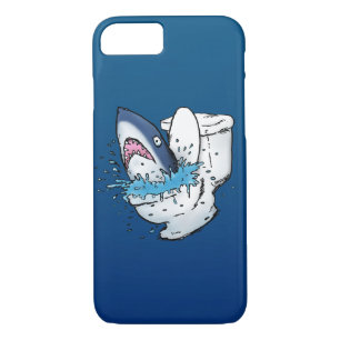 Toilette Shark Funny Blue Cartoon iPhone 7 Coque