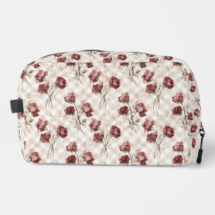 Toilette Trousse de Maquillage à Carreaux Roses