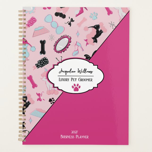 Toiletteuse pour animaux rose girly milieu de sièc (Devant)