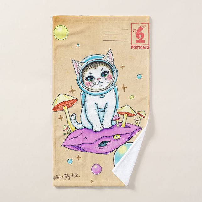 Toit à main rétro en cat d'Astro lunatique (Serviette à main)