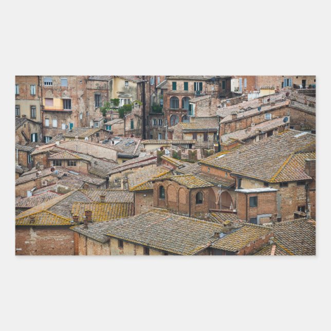 Toits en Siena rectangulaire photo autocollant (Devant)