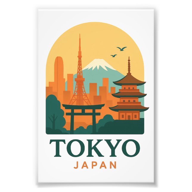 Tokyo Japan Minimalist Travel Souvenir Photo Print (Devant)