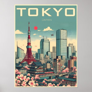 Tokyo Japon voyage cadeaux vintages Poster