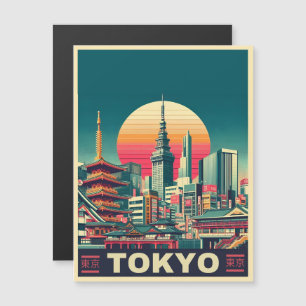 Tokyo Japon Voyage RETRO cadeaux de cartes magnifi