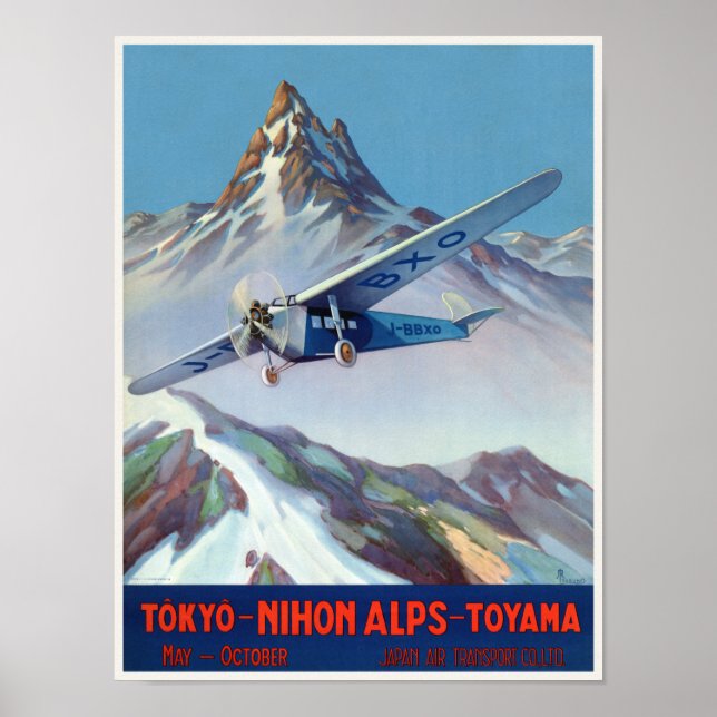 Tokyo - Nihon Alps - Toyama Japan Vintage Poster (Devant)