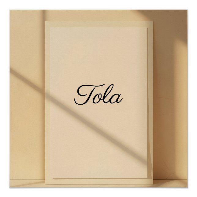 Tola Modern Name Poster – Personalized Wall Print (Devant)