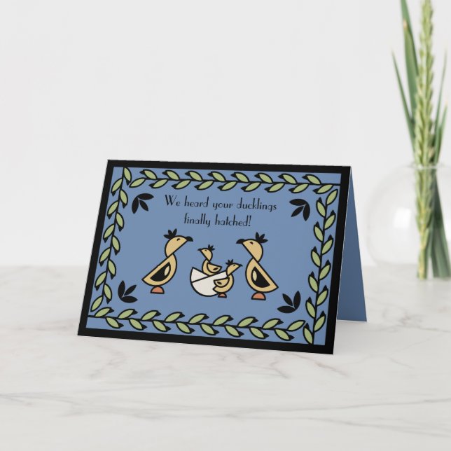 Tole Twin Duckling Baby Boys Félicitations Carte (Devant)