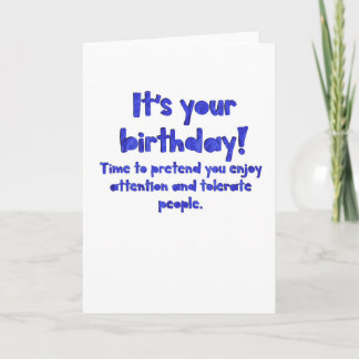 Tolérez bien votre anniversaire ! Carte vide