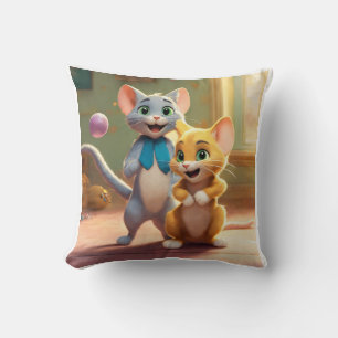 Tom et Jerry ont imprimé le coussin