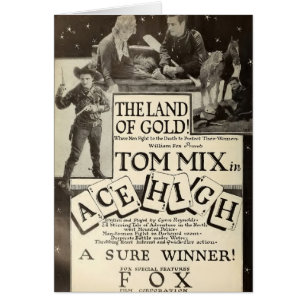 Tom Mix Ace High 1918 carte de publicité de film