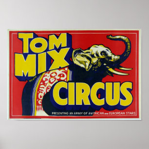 Tom Mix Circus - Poster de cirque Vintage
