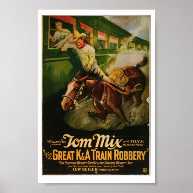 Tom Mix Great K&A Train Poster sur le vol (Devant)