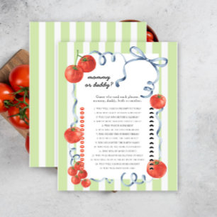Tomate - jeu de baby shower : maman ou papa ?