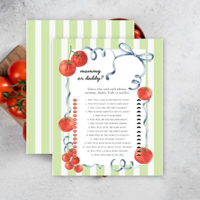 Tomate - jeu de baby shower : maman ou papa ? (Créateur téléchargé)