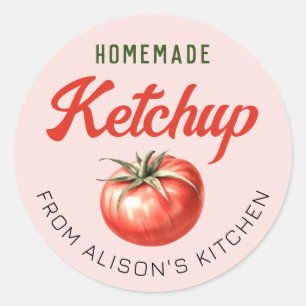 Tomate Ketchup Cantine étiquette aquarelle tomate