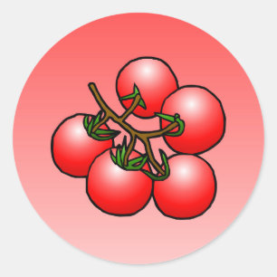 Tomates Cocktail - Autocollant Rond Classique