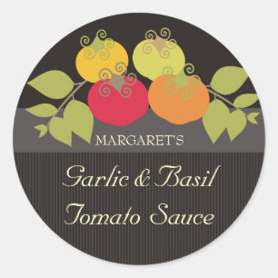 tomates colorées basilic étiquettes cadeaux alimen