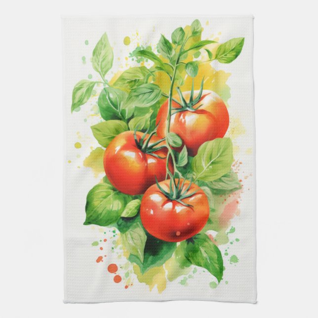 Tomates et serviette de thé à bascule (Vertical)