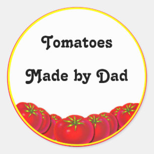 Tomates faites maison Étiquettes de canne sur mesu