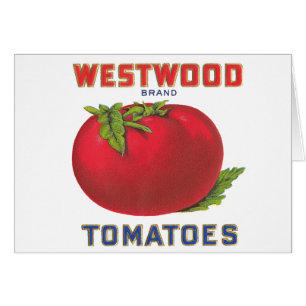 Tomates Westwood - Étiquette de caisse de fruits v