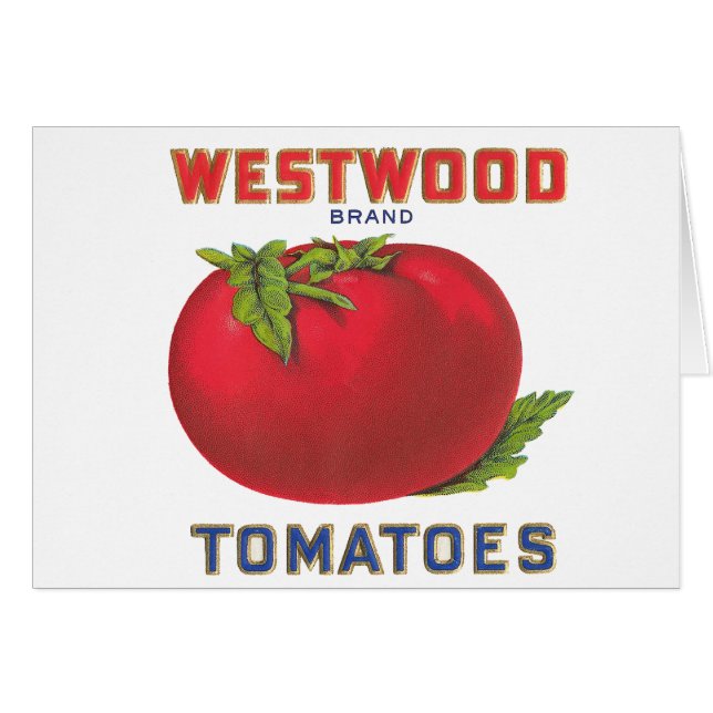 Tomates Westwood - Étiquette de caisse de fruits v (Devant horizontal)
