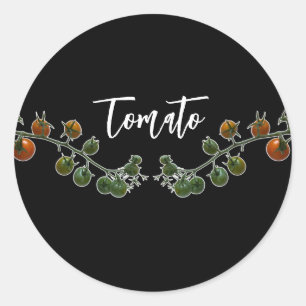 TOMATO VINE PHOTO CLASSIQUE STICKER ROND