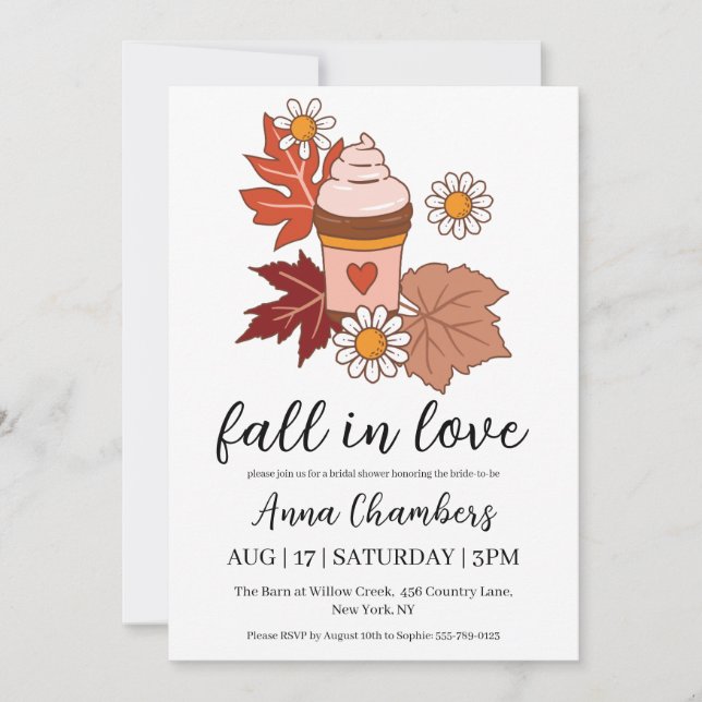 tomber amoureux automne nuptiale invitations de do (Devant)