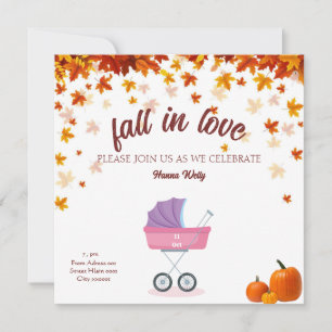 tomber amoureux Carte de Baby shower , Petite fill