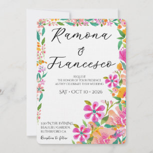 Tomber Amoureux de Vous Invitation de Mariage Flor