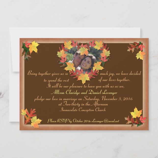 Tomber dans la Faire-part de mariage de l'amour (Devant)