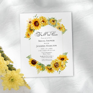Tomber dans l'amour tournesol nuptiale Invitations