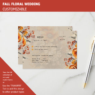 TOMBER FLORAL RSVP ORANGE FLEURS MARIAGE RUSTI
