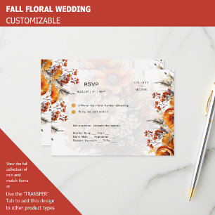 TOMBER FLORAL RSVP ORANGE FLEURS MARIAGE RUSTI