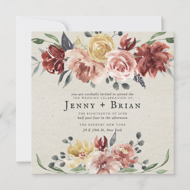 Tombez amoureux | Mariage Rustique Fleurs Carrées (Devant)