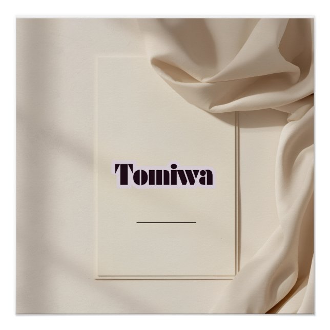 Tomiwa Modern Minimalist Name Poster – Personalize (Devant)