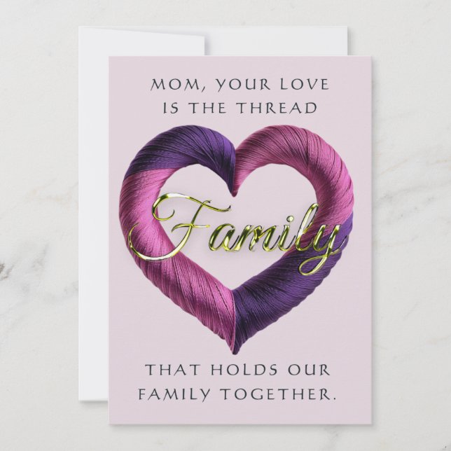 Ton amour est le fil - Carte de fête des mères (Devant)